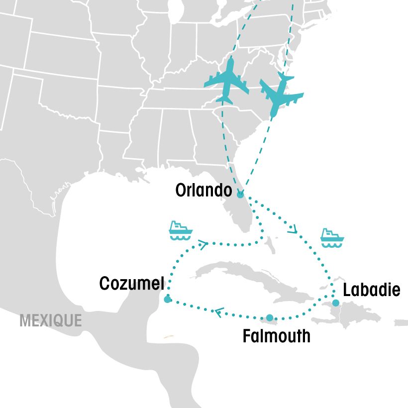 Croisière dans les Caraïbes à bord de l’Oasis of the Seas map